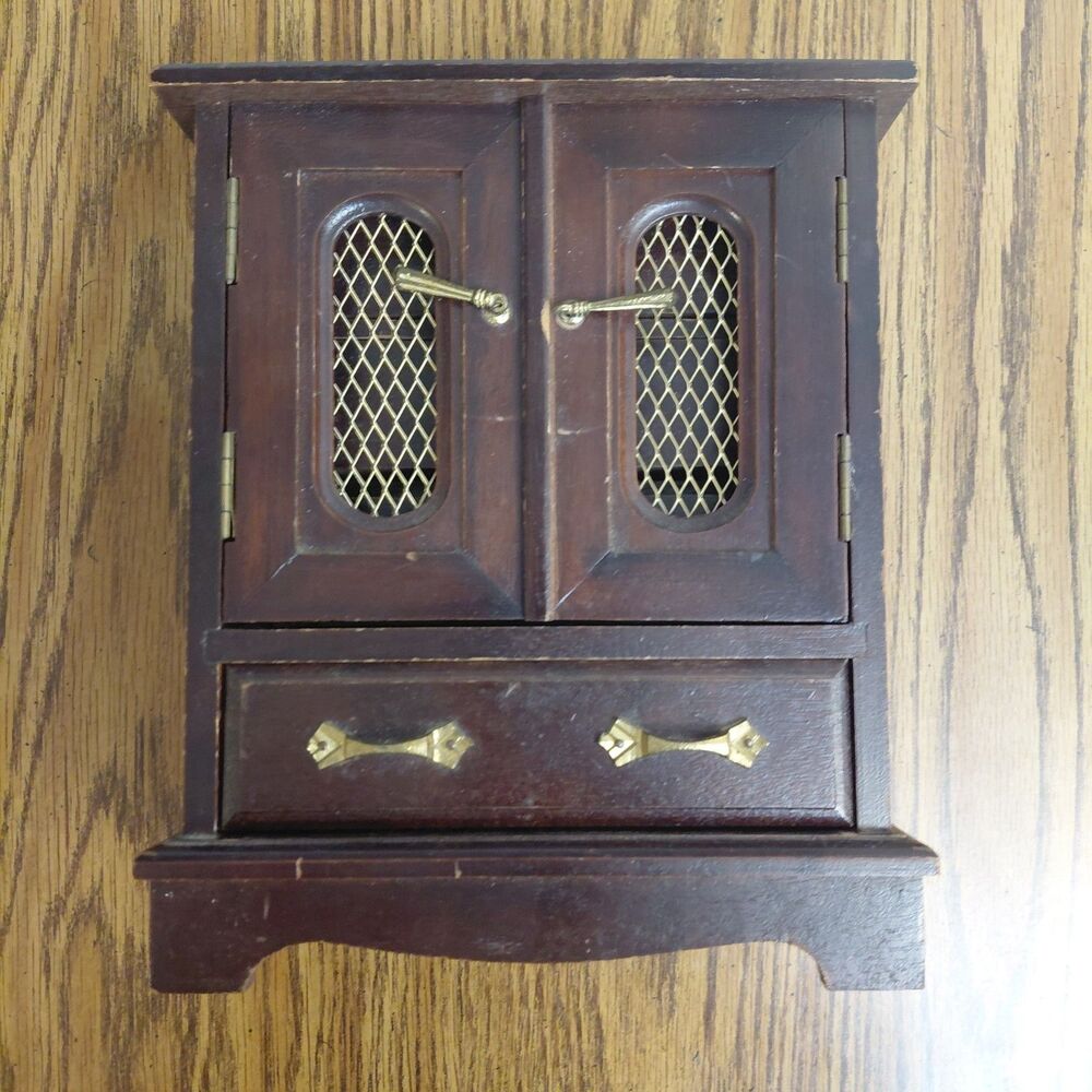 Vintage Wood Music Jewelry Box